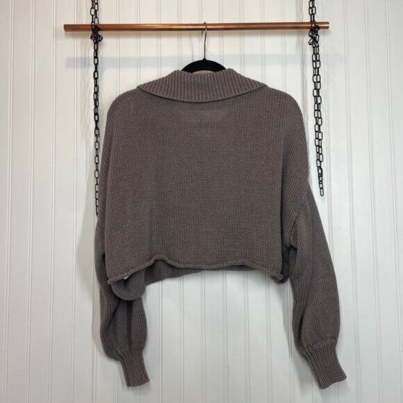 Emory Park Brown Cotton & Acrylic Collared Slouchy Pullover Sweater Size M - Picture 2 of 6